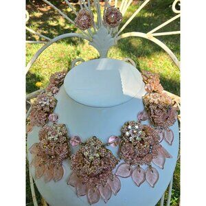 Magical Hard To Find Ian St Gieler For Stanley Hagler Confetti Glass Demi Parure